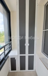 угловой шкаф на балкон серый